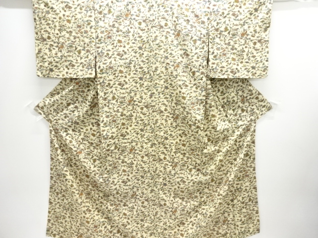 JAPANESE KIMONO / TSUMUGI / FLORAL PLANTS